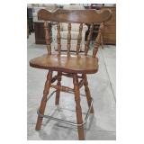 Wooden Swivel Bar Stool