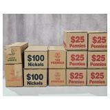 Various Empty Coin Rolls & Boxes