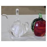 (2) Prestige Glass Paperweights