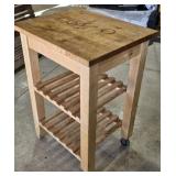 Wooden Rolling Kitchen Cart