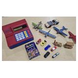 Toy Cash Register/Cars, Lite-Brite Pegs & More