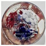Elwood IN Sesquicentennial Glass Paperweight