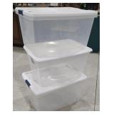 (3) Plastic Totes w/ Lids