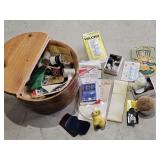 Sewing Box with Misc Sewing Supplies