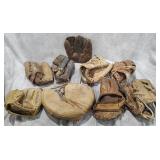 (9) Vintage Baseball Gloves