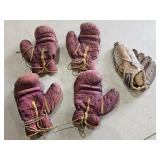 Vintage Boxing Gloves & Baseball Glove