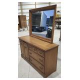 Wooden Dresser w/Mirror