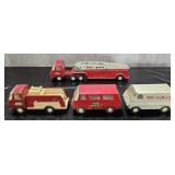 Vint. Tonka Trucks - Fire Pumper/Ambulance & More