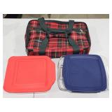 (2) 8' x 8' Pyrex Baking Dishes & (1) Dish Carrier