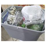 Tote with Various Jars, Rings etc