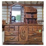Wooden Dresser with Mirror