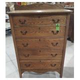 Vintage Wooden 5 Drawer Dresser