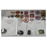 Vintage Belt Buckles, Travel Patches & More