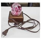 2006 Joe Rice Glass Paperweight w/ Light Up Stand