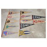 Various Vintage Sports Pennants