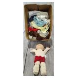 Cabbage Patch Doll and Box of Clothes etc