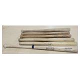 6 Various Wooden Baseball Bats