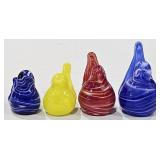 (4) Joe Rice Glass Bird Paperweights
