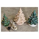 (3) Vintage Ceramic Christmas Trees