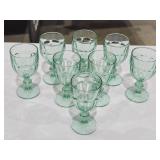 (8) Green Goblet Glassware