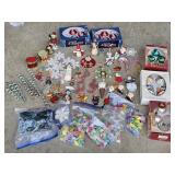 Misc Christmas Ornaments & Lights with Tote