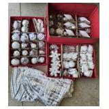 Various Christmas Ornaments, Tree Skirt & More