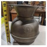 Vintage Brass Redskin Brand Tobacco Spittoon