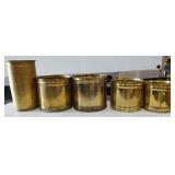 (5) Brass Decorative Umbrella Holder & Pots