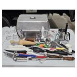 Wear-Ever Aluminum Roaster w/Misc Kitchen Supplies