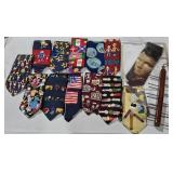 Various Ties & Tie/Belt Hanger