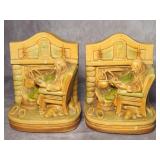 Pair of Vintage Chalkware Bookends