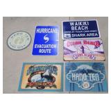 Various Beach Type Signs