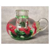 1997 Joe Rice Glass Candlestick Holder/Paperweight