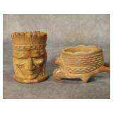 (2) Joe St Clair Toothpick Holders / Paperweights