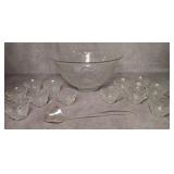 Glass Punch Bowl / Cups & Ladle