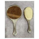 E.P. Zinc Alloy Silver Mirror & Brush