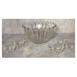 Glass Punch Bowl with Cups