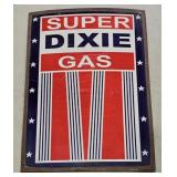 Metal Super Dixie Gas Sign Advertisement