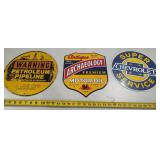 (3) Metal Signs