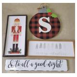 Nutcracker & Various Christmas Signs/Wall Decor