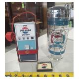 Vintage Pepsi Radio,Glass and Lighter