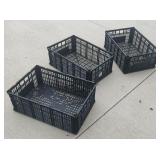 (3) Plastic Crates