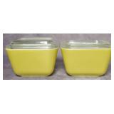 (2) Pyrex 1 1/2 Cup Refrigerator Dishes with Lids