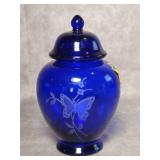 Fenton Blue Cobalt Glass Jar