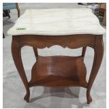 Wooden Marble Top End Table