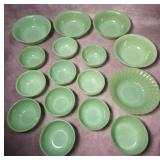 Various Fire King Jadeite Bowls
