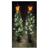 (2) 48' Pre-Lit Christmas/Lamp Tree Decor