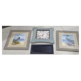 Bird/Beach Decor, Frame & Clock