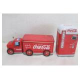 COLLECTIBLE COCA COLA TIN TRUCK, WENDING MACHINE