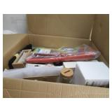 BOX FILLED WITH VARIOUS MOSTLY NEW ITEMS
